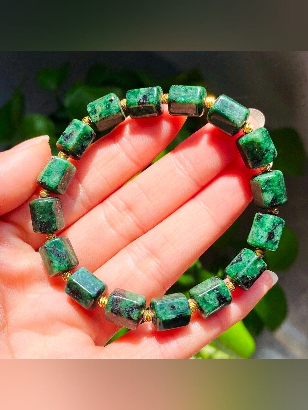 Natural Green Charoite Crystal Gemstone Beads Bracelet AAA